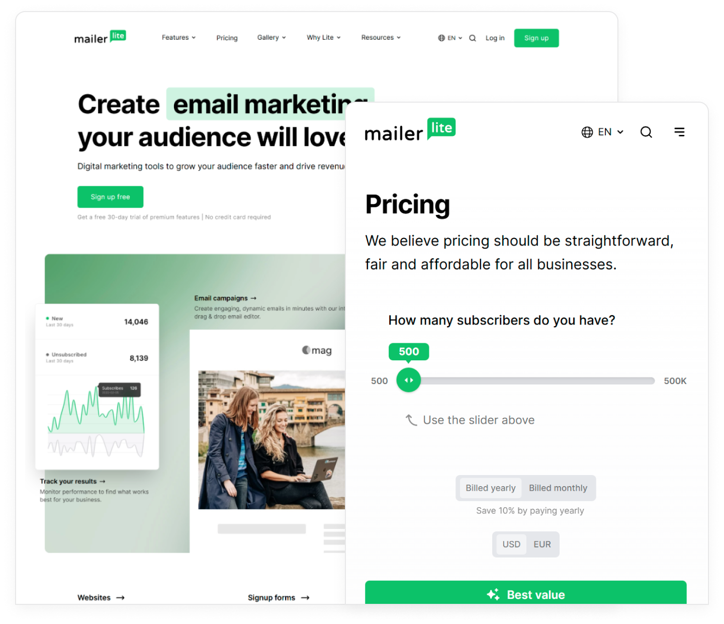 MailerLite case study preview