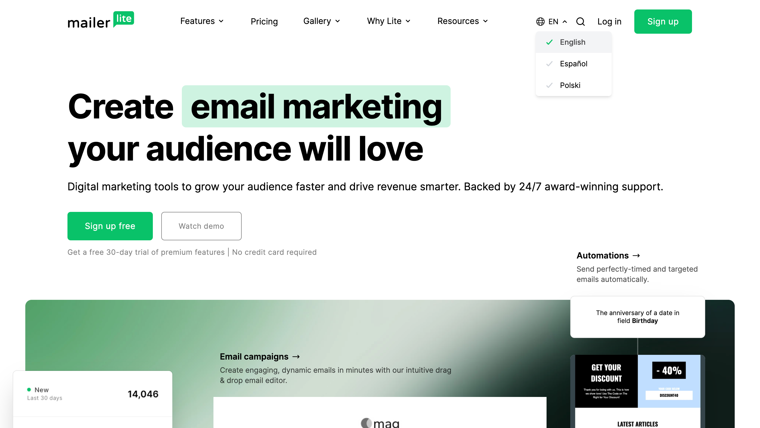 MailerLite Multi-language