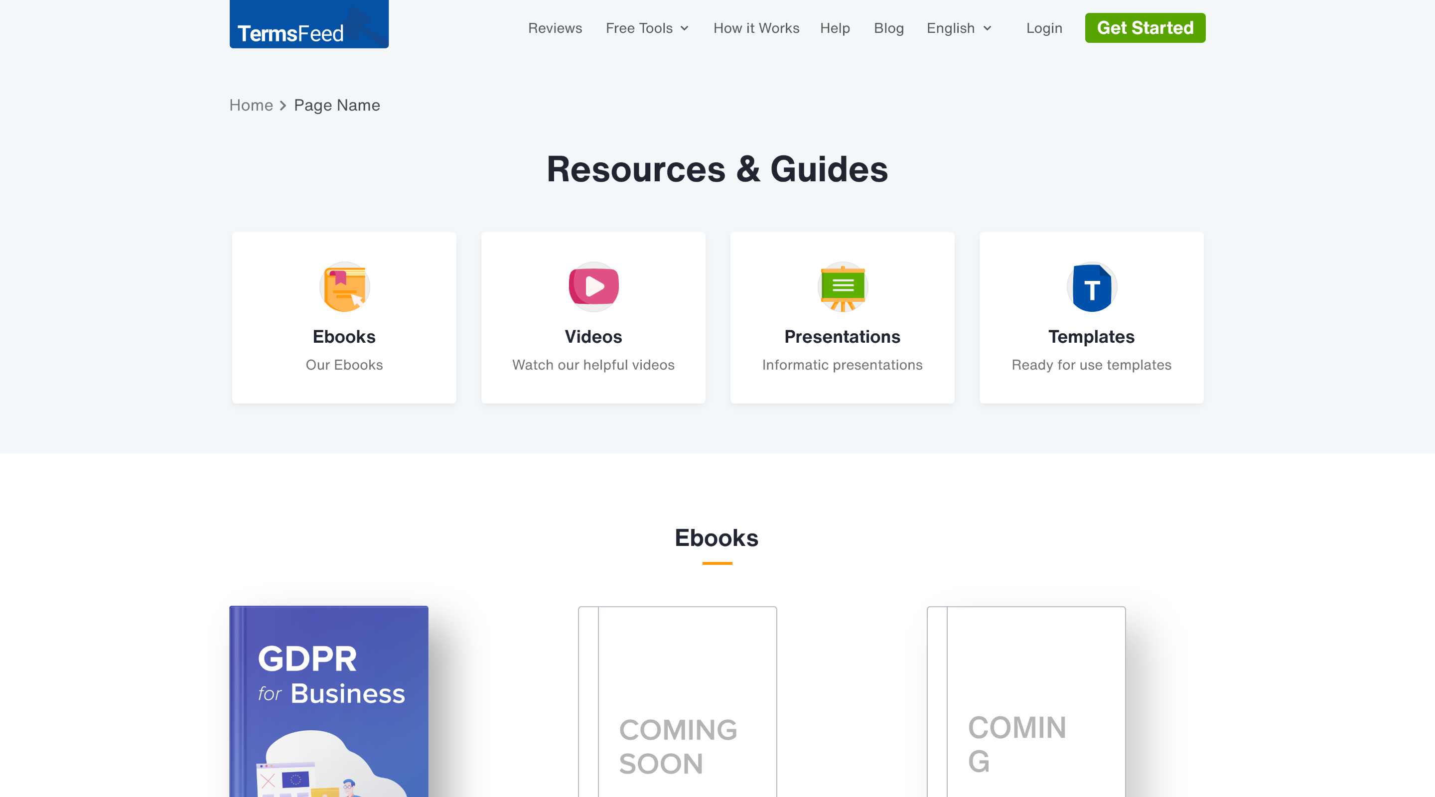 TermsFeed Resources Page
